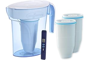 Culligan ZeroWater Wasserfilter Kombi-Set, 1,7 L Krug mit 3 Filterkartuschen und Wasserqualitätsmessgerät, BPA-frei,IAPMO-zertifiziert, Ideal um Kalk, Blei und andere Schwermetalle zu reduzieren