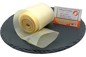 ALCOFERMBREW Manga De Colágeno 45mm / 10m – Para La Producción De Embutidos Crudos Y Cocidos, Apta Para El Tratamiento Térmico De Carnes,Tripas de Salchichas