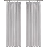 Amazon Brand – Umi Thermal Insulated Blackout Curtains Energy Saving Curtains Bedroom Curtains Pencil Pleat Noise Reducing Bl
