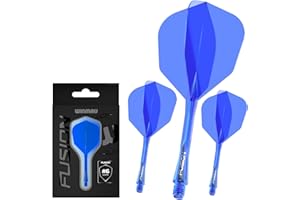 WINMAU Dardos Fusion Sistema Integrado de Vuelo y Eje - No.6 Forma y diseño - Disponible en Corto, Intermedio y Medio - Disponible en Variedad de Colores