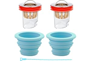 TAEKOOKI 4 Stück Geruchsverschluss Bodenablauf, Magnetischer Ablaufeinsatz, für Rohre, Schläuche in WC, Mit einem Reinigungshaken, Badezimmer, Küche (Rohrdurchmesser3.8-4.4cm, Tiefe ≥5cm)