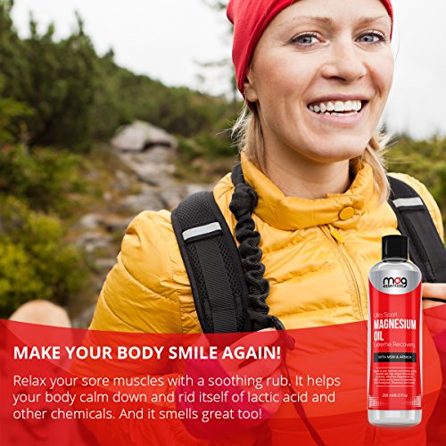 MagnesiumÖl Ultra Sport – Muskelregenerations-Öl mit Arnika, MSM und ätherischen Ölen. Hilft bei Muskelkater, Gelenk- und Muskelschmerzen, Krämpfen in den Beinen und Müdigkeit. Beschleunigen Sie Ihre Erholung und seien Sie bereit für Ihr nächstes Workout! - 4