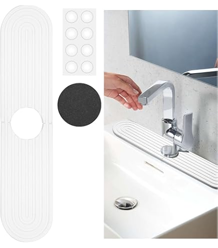 Tapis Robinet Diatomite – Absorbe L’eau En Quelques Secondes Pour évier De Cuisine Ou Salle De Bain (blanc, 40 Cm)