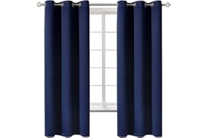 BGment Blackout Curtains for Bedroom - Grommet Thermal Insulated Room Darkening Curtains for Living Room, Set of 2 Panels (42 x 63 Inch, Navy Blue)