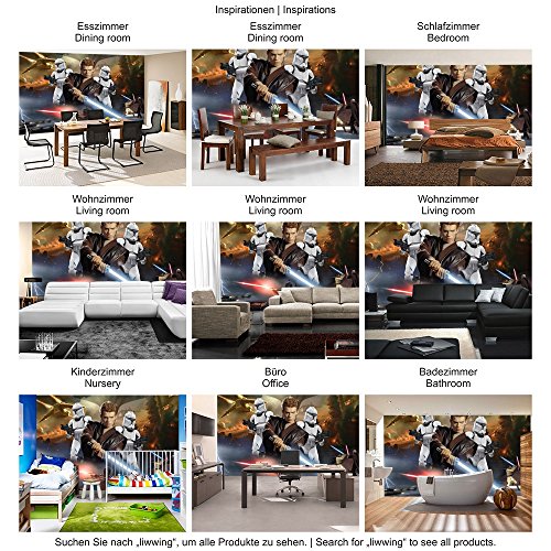 Vlies Fototapete PREMIUM PLUS Wand Foto Tapete Wand Bild Vliestapete – Star Wars Cartoon Illustration – no. 2734, Größe: 254 x 184 cm Vlies - 6