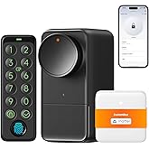 SwitchBot WiFi Smart Lock Pro with Touchscreen Keypad, Fingerprint Door Lock, Smart Door Lock, Fits Your Existing Euro Profil