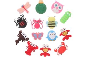 Hemobllo 14pcs Cartoon Insects Animal Bite Cable Pet Protector Cute Charger Saver Buddies Cup Edge Figure Cup Identifier Gift for Friends Children Christmas