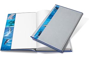 ‎HERMA HERMA 20270 Buchumschläge 27 x 54 cm HERMÄX Design Delfin, 5 Stück, Buchhüllen mit Beschriftungsetikett & Kantenschutz aus abwischbarer Polypropylen-Folie, Buchschoner Set für Schulbücher, transparent