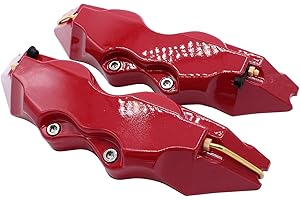 TAKPART 2 protectores para pinza de freno, de aluminio, para buje, 18 en 19 pulgadas, mediana (rojo)