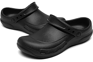 Bella Bays Chef Kitchen Clog,Men Women Non Slip/Waterproof/Oil Resistant/Lightweight/Shock Absorbing, Work Shoes for Garden Hospital Nurse Food Service Nursing Wide Size UK 6-11