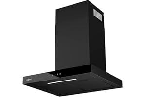 CIARRA CBCB6102 Hotte Aspirante 60 cm A+++ 650 m³/h - App & TouchControl - 4 Vitesses + Booster - Recyclage & Évacuation - Filtre à Charbon CBCF003 - Noire