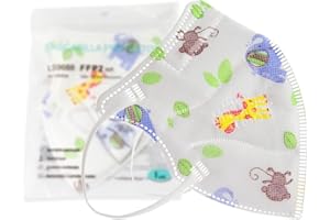 PAIDE P Mascarilla FFP2 Desechable, Talla Pequeña, 5 Capas, Homologadas CE Certificadas, Transpirables .Packs 20 Unidades. Colores y Dibujos.