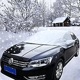 Car Windshield Frost Cover, 210D Breathable Waterproof Ice Snow Protector Front Windscreen Small Size Sun Shelter For Saloon With Wing Mirror Pockets, The Bird Poop Resistant For All Seasons
