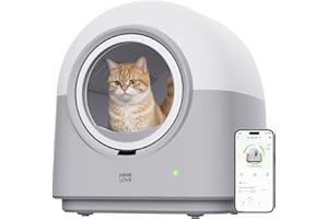 HHOLOVE Katzenklo Selbstreinigend Katzentoilette Groß XXL, Automatisches Katzenklo Elektrisches, APP-Steuerung, Selbstreinigendes Katzenklo für 2 Katzen Mehrere Katzen, TY-PRO