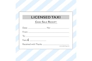 CYDPrinting Licensed Taxi Minicab Receipt Fare Pads Padded Invoices Notepad Licenced (1 pack 100 sheets)