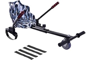 TRIOBLADE Hoverkart Galaxy Kart Attachment Adjustable Hoverboard Seat Go Kart Racer Frame Fits All Hoverboards Sizes - 6.5", 8" and 10",Pink/Blue/Purple (Camo Grey)