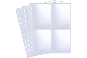 CLKE 30 Pack 120 Pockets A4 Photo Sleeves, Transparent Postcard Sleeves for A4 2/3/4 Ring Binder, Photo Album Refill Pages Kpop photocard Binder, 2 Pocket Single Sided Photo Page Protector(31cm*23cm)