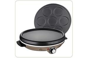 LITTLE BALANCE 8694 Crépière Duo 1000 Muscade, Crépière électrique 2 en 1 : Crêpes et Pancakes, 2 Plaques amovibles, anti-adhésives, Sans PFAS, Thermostat réglable, 1000 W, Muscade