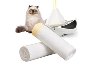 Papettly Cat Litter Tray Liners - 74x45 cm Leak-Proof Cat Litter Bags with Drawstring for Small or Medium Litter Box, Tear-Resistant Cat Litter Liners with 10 KG/22 LBS Load Capacity -20 Pcs