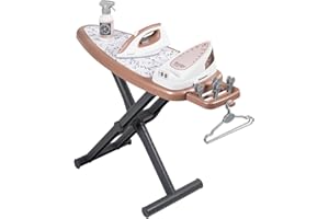 Smoby - Tefal Bügelbrett mit Dampfstation - Bügelstation + Dampfbügelset – faltbar, mit Bügeleisen, Kleiderbügeln & Zubehör - Haushalts-Rollenspiel - für Kinder ab 3 Jahren