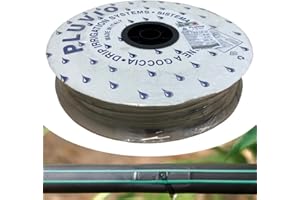 ATP AUTOMOTIVE ATP | Manichetta Gocciolante "Pluvio" 16 mm Passo 20 cm, Tubo Piatto per Irrigazione a Goccia, 2 Litri/Ora, 8 Mils, Bobina da 250 metri - MADE IN ITALY