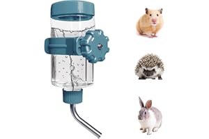 LOS ANDES 355ml No-Drip Water Bottle for Hamsters/Gerbils/Sugar Gliders/Rat/Other Small Pets,Linkproof Drinking Bottle,Weather Resistant Cage Water Dispenser,Blue