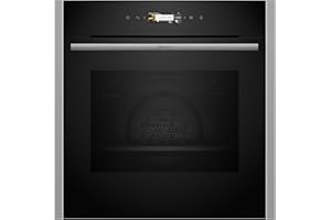 NEFF B54CR71N0, N 70, Smarter Einbau-Backofen 60x60 cm, Made in Germany, Pyrolyse, Optimaler Zugriff mit Slide&Hide, Full Touch TFT-Display, Air Fry Funktion, Automatikprogramme, Soft Open, Edelstahl