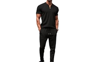 MSIYOW Ensemble Homme Survêtement Jogging Homme Sweat Shirt et Pantalon à Poche Ensemble Été Veste de Travail - 1