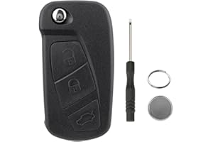 GZXNKEY 3-Knopf Auto Key Fob Case Replacement für 2008-2016 KA MK2 Fernbedienung Shell mit Uncut Blade und Schlüsselring und eine Klinge Schraubendreher CR2032Batterie