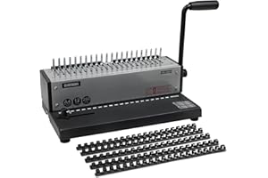 RAYSON SD-1201 Relieuse spirale plastique, 21 trous, Capacité de perforation de 12 feuilles, Reliure de 200 feuilles, A4,