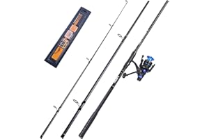 Sougayilang Canne à pêche à la carpe et moulinet, 3 sections de haute qualité en carbone, canne à pêche et moulinet, kit de pêche à la carpe avec ligne de pêche, hameçons