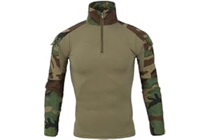 QCHENG Chemise de Combat Militaire Tactique Homme Tenue Airsoft Chasse Shirt Camouflage Multicam Uniforme à Manches Longues