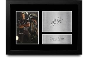 HWC Trading FR A4 Chris Pratt Jurassic World - A4 Framed Regali Stampati Autografo Firmato Immagine Per Gli Appassionati Di Memorabilia Di Film - A4 Incorniciato