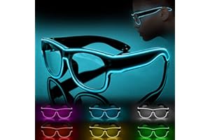 Ainiv LED Leuchtbrille, Aufladbar Led Brille, Kabellos Party Brille, Leuchten Sie Neon Rave Brille Glow, Flashing LED Sonnenbrille Kostüme für Karneval Halloween Geburtstag Neujahrsparty