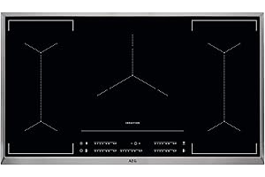 ‎AEG AEG IKE95454XB Autarkes Kochfeld / Induktion / Hob²Hood / Slider-Bedienung / 90 cm / Edelstahlrahmen / 5 Kochzonen / Bridge-Funktion / Powerfunktion / Kindersicherung