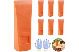 UptVin (8 Set 6 Fällkeil Kunststoff,2 Double Gloves,1 Tasche, Baum-Fällkeil,Spaltkeil für Holz,ABS-Kunststoff Holzspaltbaum Schneidekeil,Fällkeil Kunststoff für kontrollierten Fällen von Bäumen