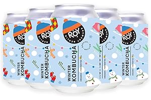 ‎ROY KOMBUCHA BREWERY BERLIN ROY Winter Kombucha Bio, 6 Dosen à 330 ml Bio Kombucha mit weihnachtlichen Geschmack, handgefertigt in unserer Berliner Brauerei, vegan, glutenfrei, laktosefrei, 6er Pack, inkl. Pfand