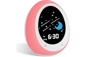 ANNNGUL Kids Alarm Clock, Grow Clock with Sun & Moon, Sound Machine, Nap Timer, Sleep Training Clock for Toddlers, Child