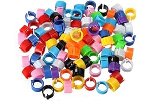 NorCWulT Oiseaux Pied Anneaux 100 Pcs 8 mm Bague Jambe d'identification en Plastique coloré pour Les Pigeons Marquage Chicks Bantams et Inséparables