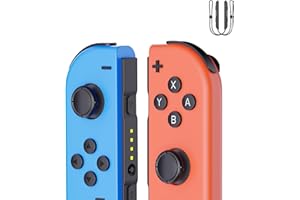 Qootata Manette Pour Switch, Manette L/R Sans Fil Pour Switch/OLED/Lite Avec Vibration, À 6 Axes, Rechargeable, Sans Dérive, Paire
