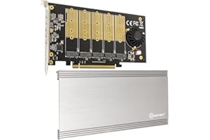 SYBA IO Crest 5 Slot M.2 B-Key SATA Base PCI-E 3.0 x2 Bandwidth Non-Raid Controller Card Require x16 Slot