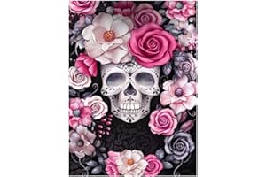 XKQYX 5D DIY Diamond Art Painting Kit Completo, Pittura Diamante 5d Fai da Te, Strass Ricamo a Punto Croce Pittura di Diamanti con Numeri, Decorazione per Casa Pareti - Cranio