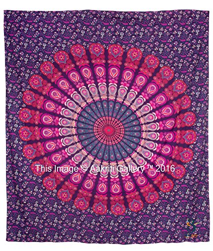 Tapestry Double Pink purple New more Beach Sheet Indian wall Hanging Mandala BedSpread Dorm Decor Tapestries 92×82 Inches by Aakriti Gallery - 4
