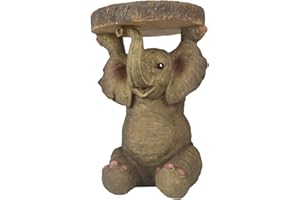 Middle-England Kare Style Animal Elephant Side Table 34cm Sofa Bedside Plant Stand Lving Room Home Decor Garden Polystone