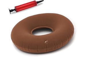 Fanchu Donut Ring Kissen Hämorrhoiden Aufblasbare Kissen Sitz Rollstühle Runde Kissen Sitz Druckkissen für Post Natal Hämorrhoiden Chirurgie Prostata Druckstellen (Coffee, Style A)
