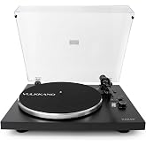 VULKKANO TD10 Analog Vinyl Belt-Drive Turntable | ATL-3600 Capsule, Adjustable Counterweight, Built-in Phono Preamp, Aluminum