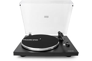 VULKKANO TD10 Giradischi con Braccio di Precisione, Equalizzatore Phono/Linea Integrato e Design Elegante Compatibile con Vinili da 33 e 45 Giri