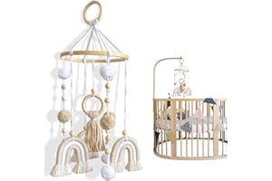 NTGRTY Mobile Baby Windspiele Filz Mobile Baby Bettglocke Regenbogen Mobile Babybett Kinderzimmer Hängende Bettglocke Baby Mobile für Bett Holz Mobile Baby für Baby Mädchen oder Jungen