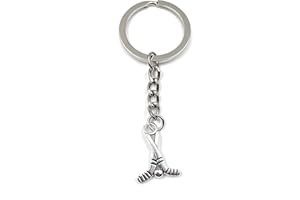 Onwomania - "Hockey Schläger Anstoss Ball Sport Schlüsselanhänger - Metall Glücksbringer z.B. für den besten Freund, die Beste Freundin, Mama - Für Männer, Frauen & Kinder