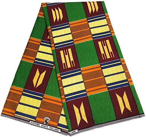 SUPREME WAX Holland KENTE KINTE Original African Print Fabric loincloth 6 YARDS 100% Cotton